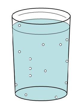 Illustration of glass with bubbles.